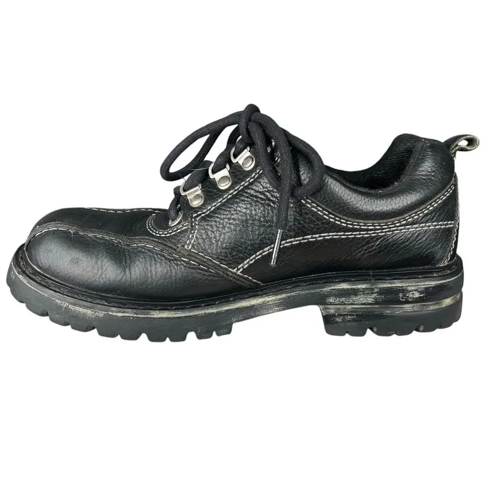 Vintage Bed Stu Men’s Next Step Chunky Lug Sole Black Leather Oxfords Size US 10